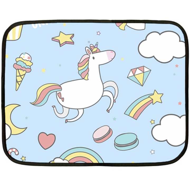 Unicorn Seamless Pattern Background Vector Fleece Blanket (Mini)