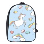 Unicorn Seamless Pattern Background Vector School Bag (Large) Front