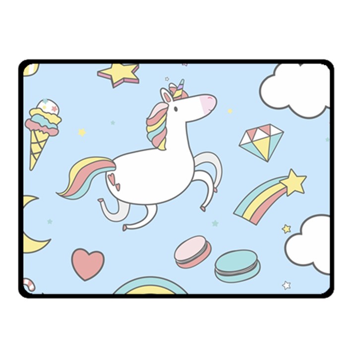 Unicorn Seamless Pattern Background Vector Fleece Blanket (Small)