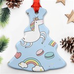 Unicorn Seamless Pattern Background Vector Christmas Tree Ornament (Two Sides) Back