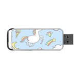 Unicorn Seamless Pattern Background Vector Portable USB Flash (One Side) Front