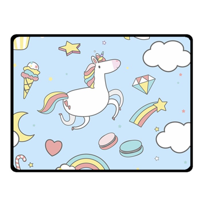 Unicorn Seamless Pattern Background Vector Double Sided Fleece Blanket (Small) 