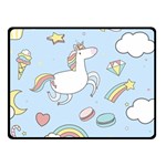 Unicorn Seamless Pattern Background Vector Double Sided Fleece Blanket (Small)  45 x34  Blanket Back