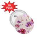 Vector Hand Drawn Cosmos Flower Pattern 1.75  Buttons (10 pack) Front