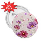 Vector Hand Drawn Cosmos Flower Pattern 2.25  Buttons (100 pack)  Front