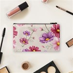 Vector Hand Drawn Cosmos Flower Pattern Cosmetic Bag (Small) Back