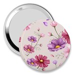 Vector Hand Drawn Cosmos Flower Pattern 3  Handbag Mirrors Front