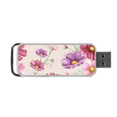 Vector Hand Drawn Cosmos Flower Pattern Portable Usb Flash (one Side) by Sobalvarro