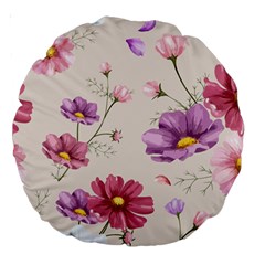 Vector Hand Drawn Cosmos Flower Pattern Large 18  Premium Round Cushions by Sobalvarro