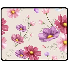 Vector Hand Drawn Cosmos Flower Pattern Double Sided Fleece Blanket (medium)  by Sobalvarro