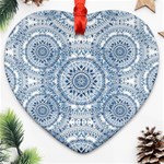 Boho Pattern Style Graphic Vector Heart Ornament (Two Sides) Back