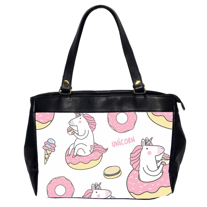 Unicorn Seamless Pattern Background Vector (1) Oversize Office Handbag (2 Sides)