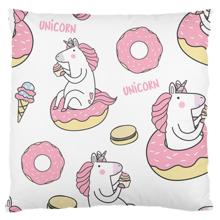 Unicorn Seamless Pattern Background Vector (1) Large Cushion Case (Two Sides)