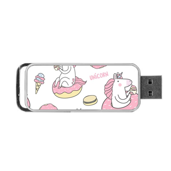 Unicorn Seamless Pattern Background Vector (1) Portable USB Flash (Two Sides)