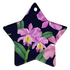 Vector Hand Drawn Orchid Flower Pattern Ornament (star) by Sobalvarro