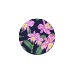 Vector Hand Drawn Orchid Flower Pattern Golf Ball Marker (10 pack) Front