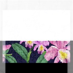 Vector Hand Drawn Orchid Flower Pattern Rectangular Jigsaw Puzzl by Sobalvarro