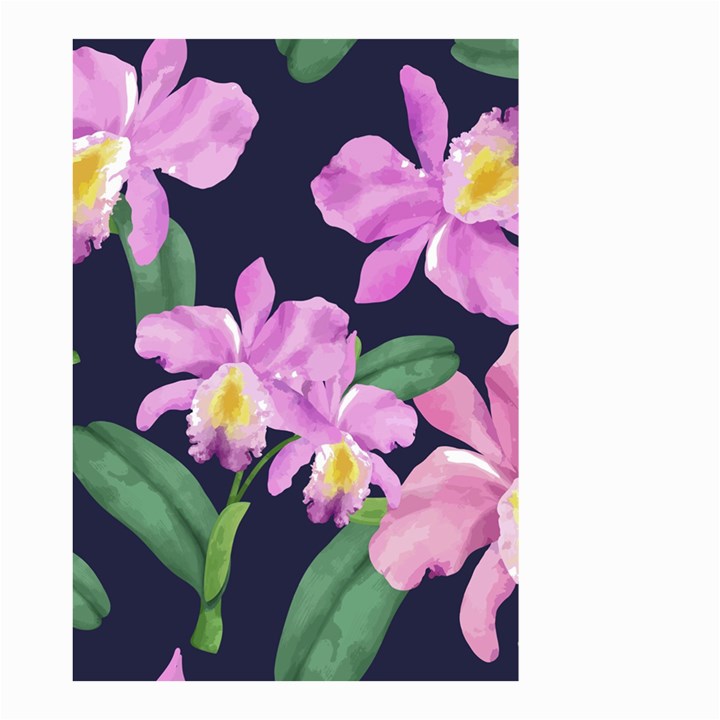 Vector Hand Drawn Orchid Flower Pattern Small Garden Flag (Two Sides)