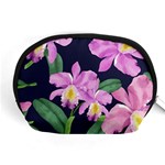 Vector Hand Drawn Orchid Flower Pattern Accessory Pouch (Medium) Front