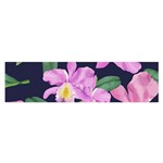 Vector Hand Drawn Orchid Flower Pattern Satin Scarf (Oblong) Front