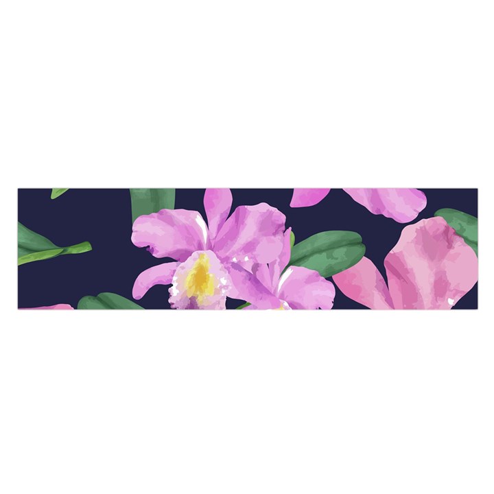 Vector Hand Drawn Orchid Flower Pattern Satin Scarf (Oblong)