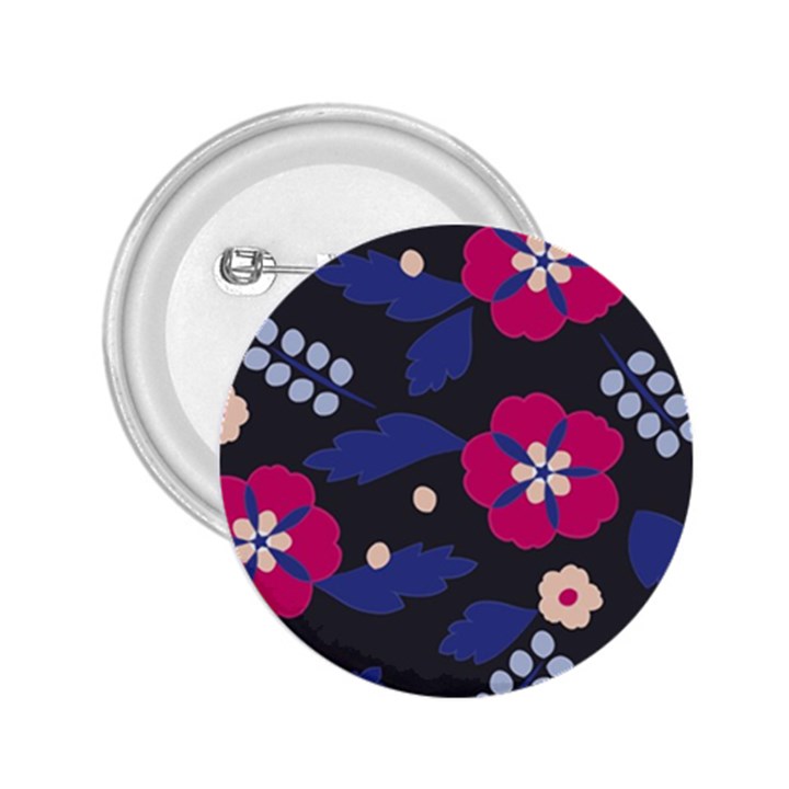 Vector Seamless Flower And Leaves Pattern 2.25  Buttons