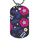 Vector Seamless Flower And Leaves Pattern Dog Tag (One Side) Front