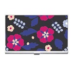 Vector Seamless Flower And Leaves Pattern Business Card Holder Front