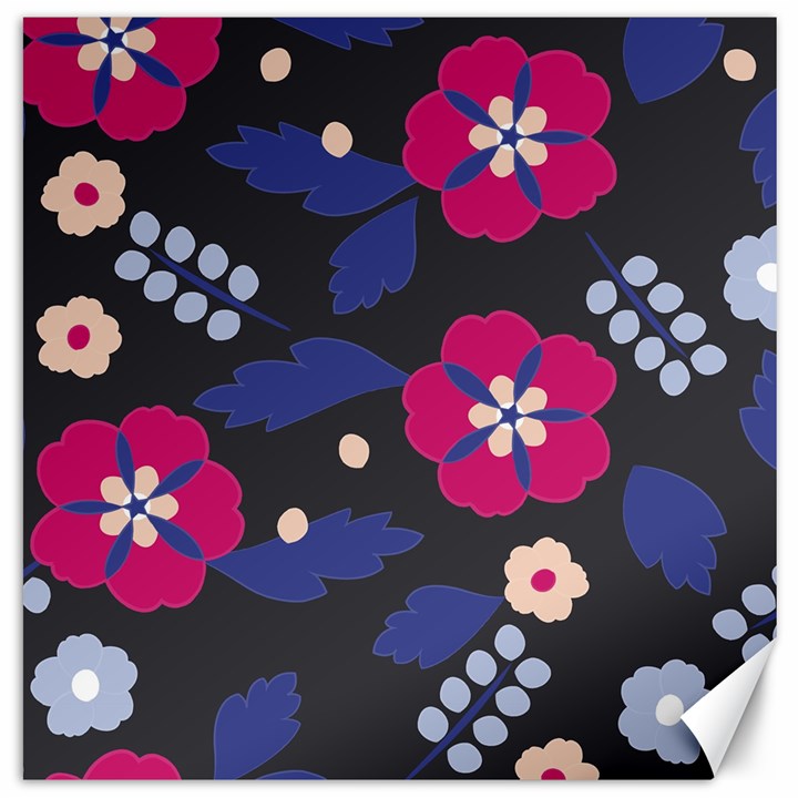 Vector Seamless Flower And Leaves Pattern Canvas 16  x 16 