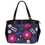 Vector Seamless Flower And Leaves Pattern Oversize Office Handbag (2 Sides) Front