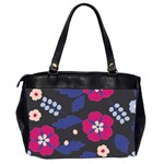 Vector Seamless Flower And Leaves Pattern Oversize Office Handbag (2 Sides) Back