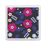 Vector Seamless Flower And Leaves Pattern Memory Card Reader (Square) Front