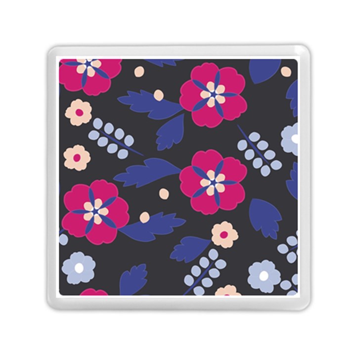 Vector Seamless Flower And Leaves Pattern Memory Card Reader (Square)