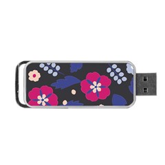 Vector Seamless Flower And Leaves Pattern Portable Usb Flash (one Side) by Sobalvarro