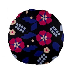 Vector Seamless Flower And Leaves Pattern Standard 15  Premium Flano Round Cushions by Sobalvarro