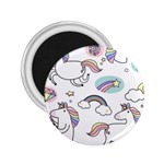 Cute Unicorns With Magical Elements Vector 2.25  Magnets Front