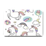 Cute Unicorns With Magical Elements Vector Small Doormat  24 x16  Door Mat