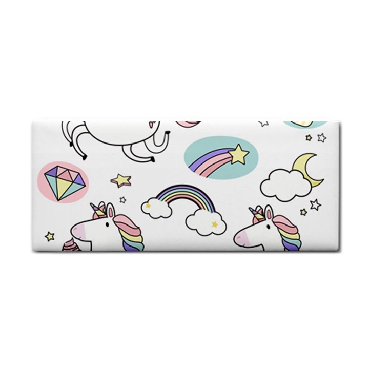 Cute Unicorns With Magical Elements Vector Hand Towel