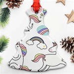 Cute Unicorns With Magical Elements Vector Ornament (Christmas Tree)  Front