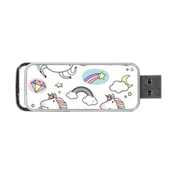 Cute Unicorns With Magical Elements Vector Portable Usb Flash (one Side) by Sobalvarro