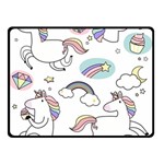 Cute Unicorns With Magical Elements Vector Double Sided Fleece Blanket (Small)  45 x34  Blanket Front