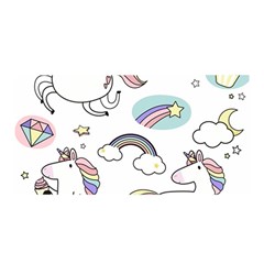 Cute Unicorns With Magical Elements Vector Satin Wrap by Sobalvarro