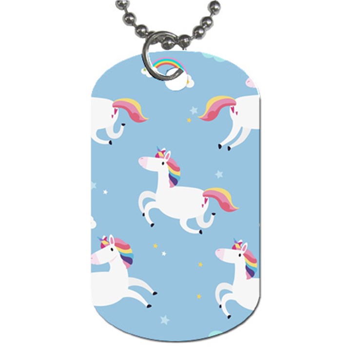 Unicorn Seamless Pattern Background Vector (2) Dog Tag (Two Sides)