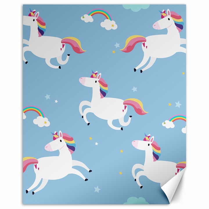 Unicorn Seamless Pattern Background Vector (2) Canvas 16  x 20 