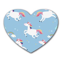 Unicorn Seamless Pattern Background Vector (2) Heart Mousepads by Sobalvarro