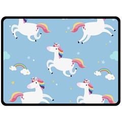 Unicorn Seamless Pattern Background Vector (2) Fleece Blanket (large)  by Sobalvarro