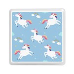 Unicorn Seamless Pattern Background Vector (2) Memory Card Reader (Square) Front