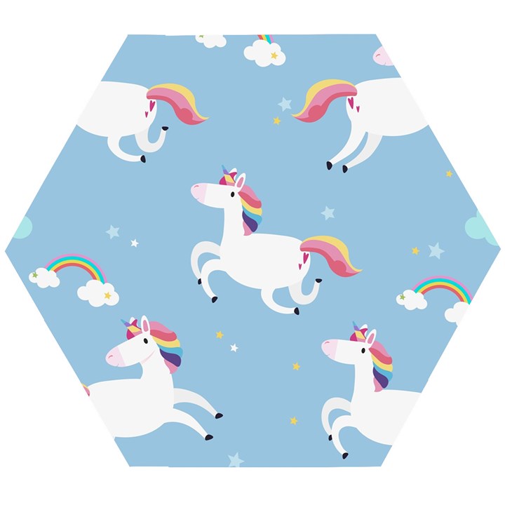 Unicorn Seamless Pattern Background Vector (2) Wooden Puzzle Hexagon