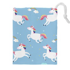 Unicorn Seamless Pattern Background Vector (2) Drawstring Pouch (5xl) by Sobalvarro