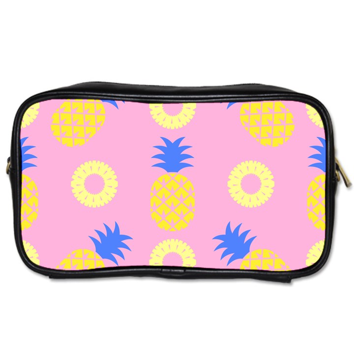 Pop Art Pineapple Seamless Pattern Vector Toiletries Bag (Two Sides)